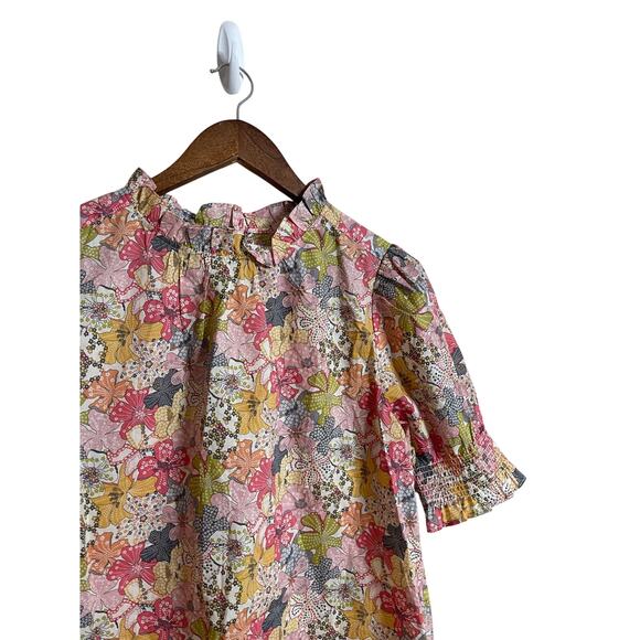 J.Crew Liberty Fabrics Smocked Puff-Sleeve in Liberty Mauve Womans Small - Picture 7 of 12